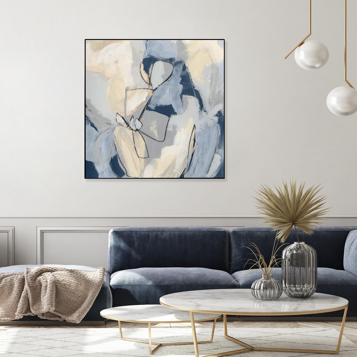 Blossom & Bliss I by June Vess on GIANT ART - blue abstract abstract