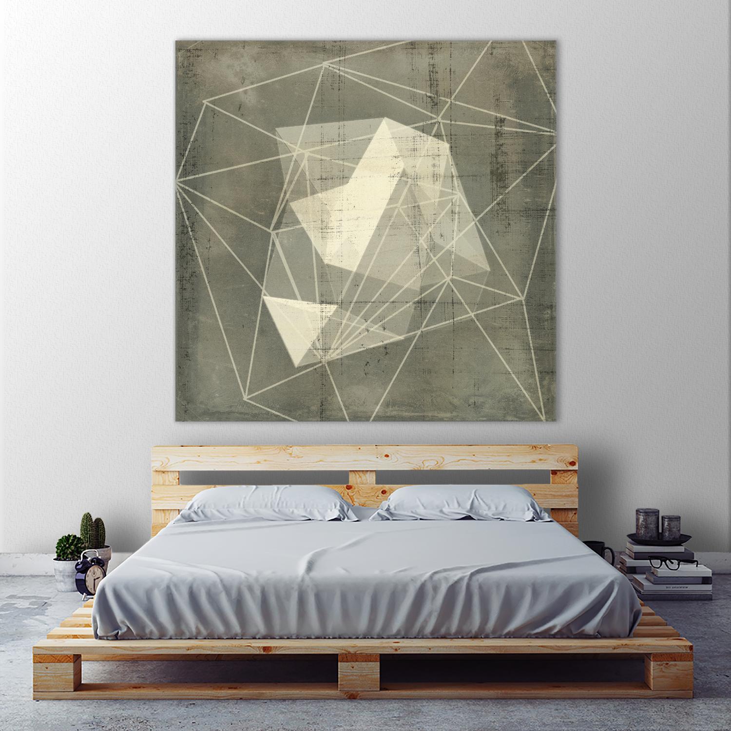 Geomolecule Blueprint I by Jennifer Goldberger on GIANT ART - grey  abstract abstract