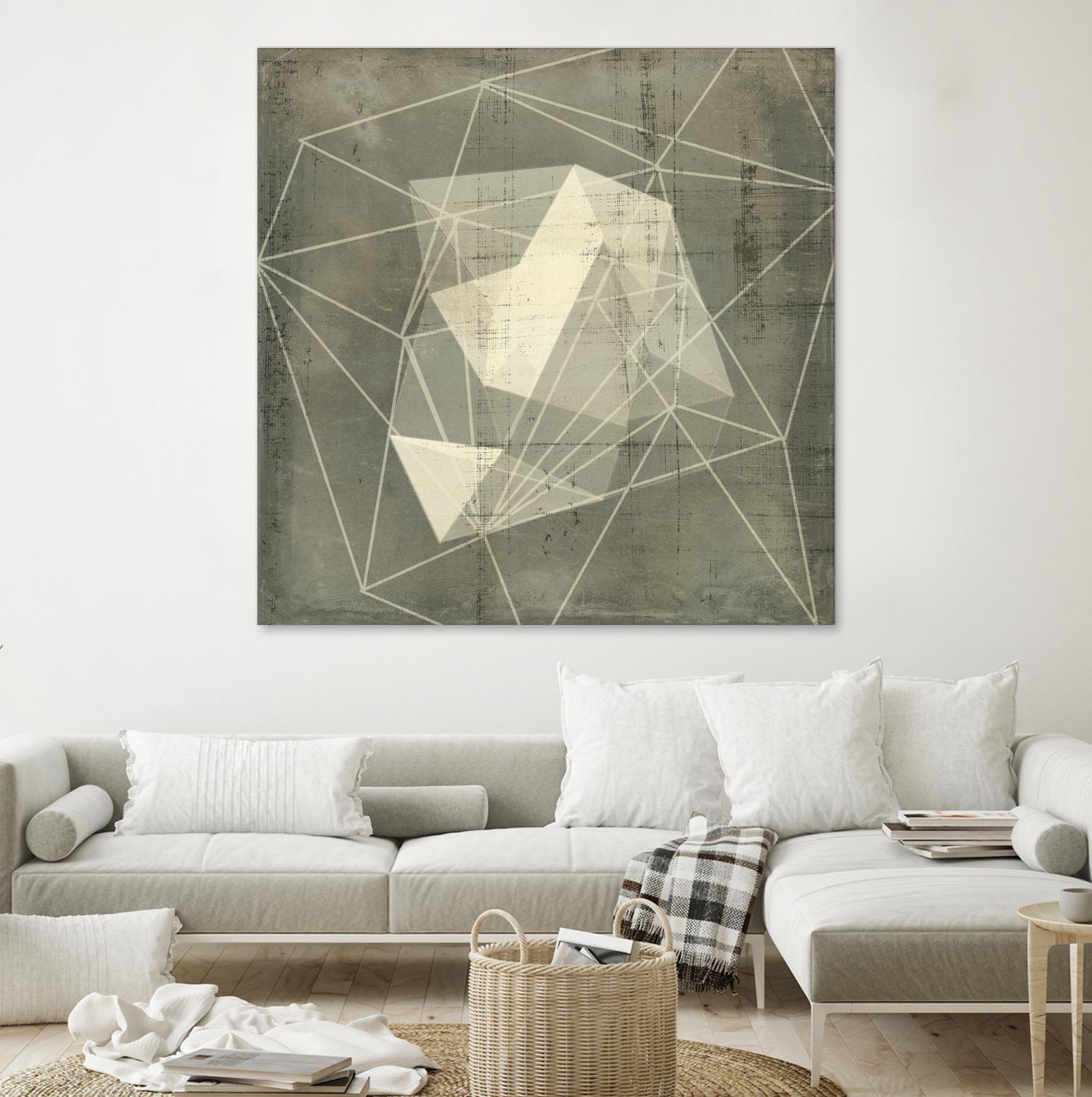 Geomolecule Blueprint I by Jennifer Goldberger on GIANT ART - grey  abstract abstract