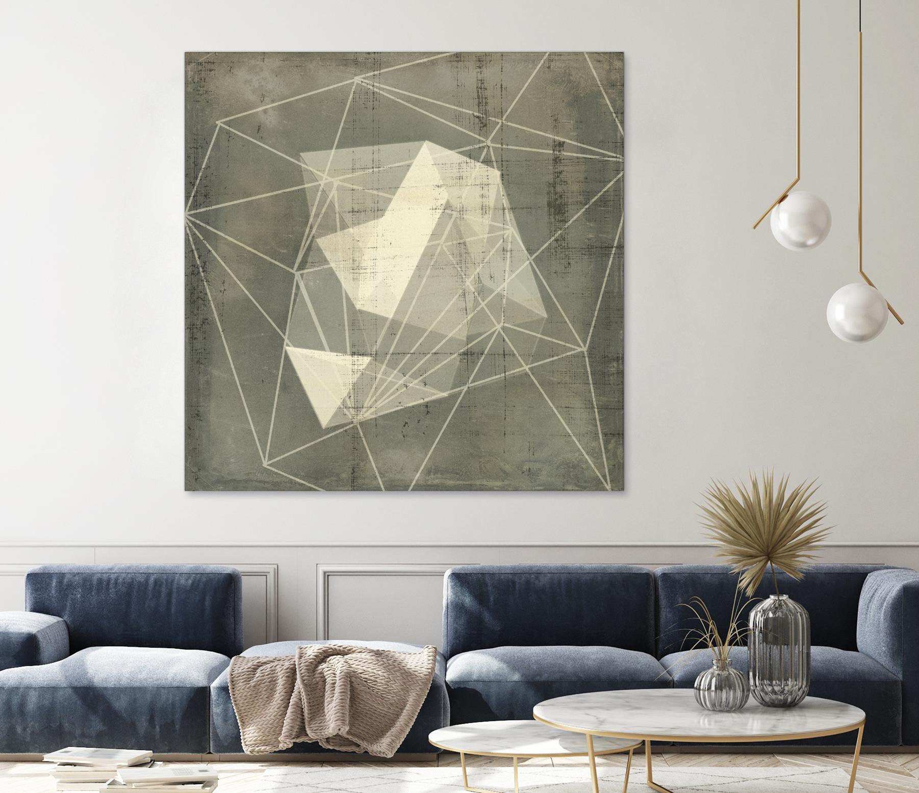 Geomolecule Blueprint I by Jennifer Goldberger on GIANT ART - grey  abstract abstract