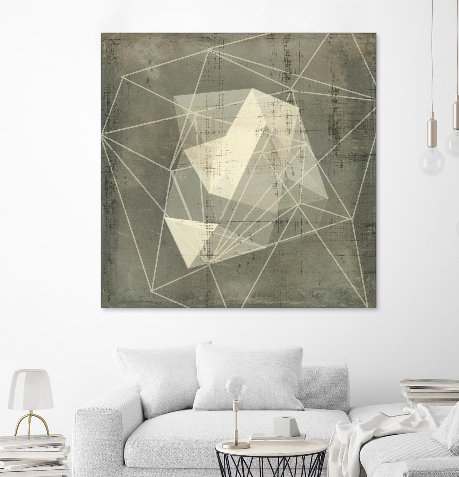 Geomolecule Blueprint I by Jennifer Goldberger on GIANT ART - grey  abstract abstract