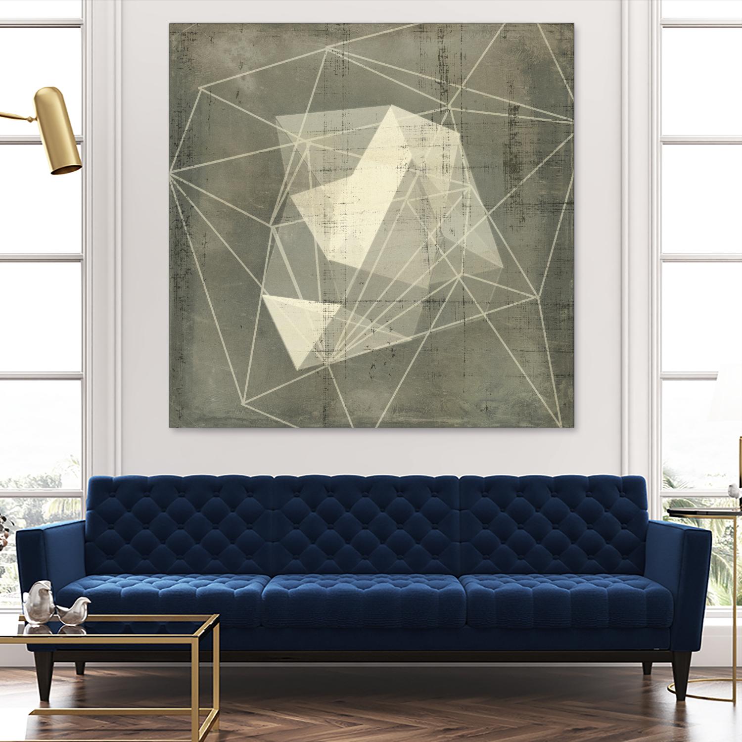 Geomolecule Blueprint I by Jennifer Goldberger on GIANT ART - grey  abstract abstract