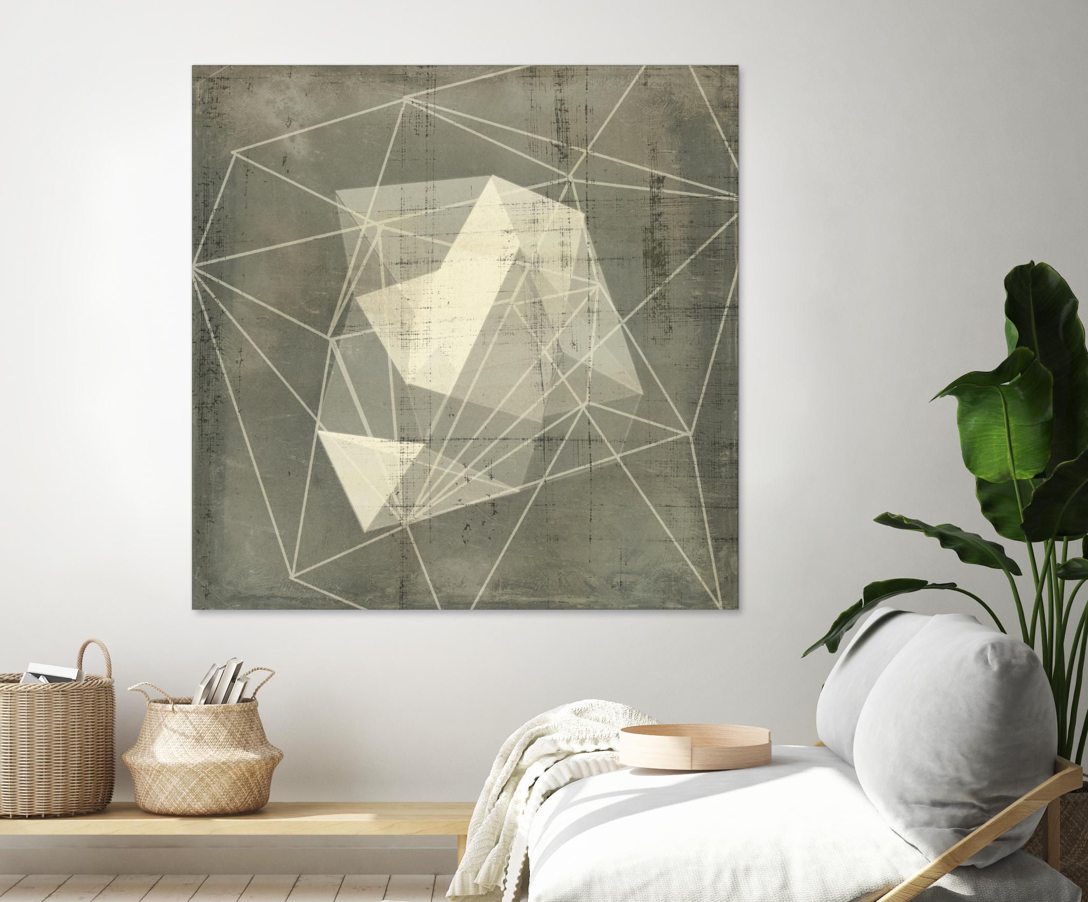 Geomolecule Blueprint I by Jennifer Goldberger on GIANT ART - grey  abstract abstract