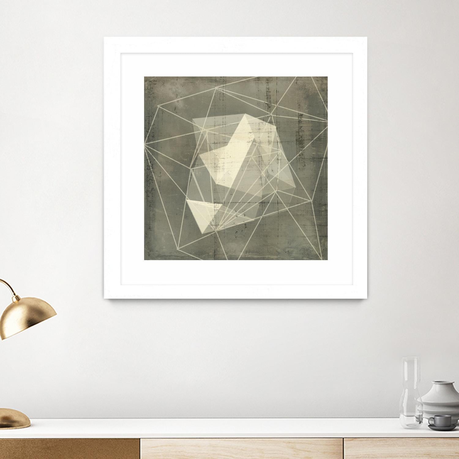 Geomolecule Blueprint I by Jennifer Goldberger on GIANT ART - grey  abstract abstract