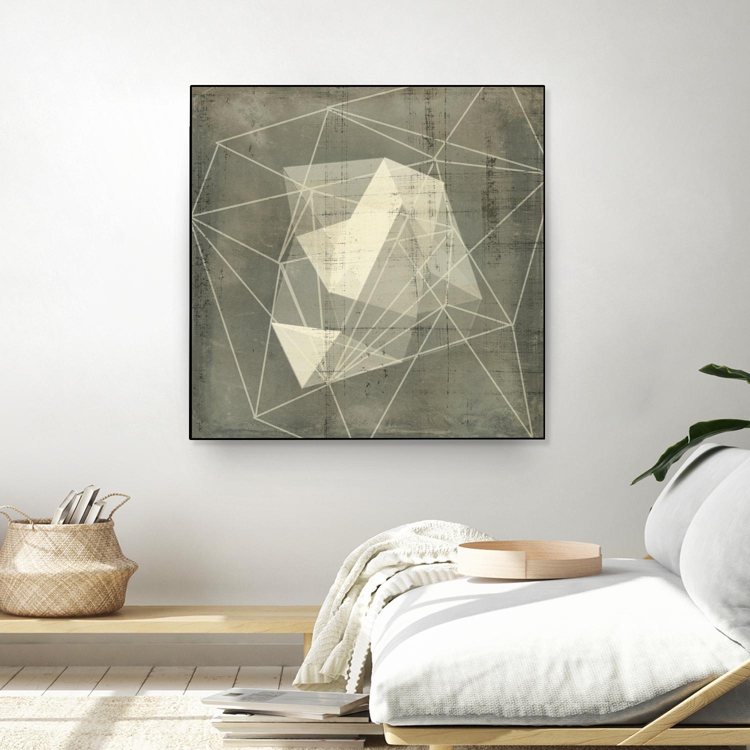 Geomolecule Blueprint I by Jennifer Goldberger on GIANT ART - grey  abstract abstract