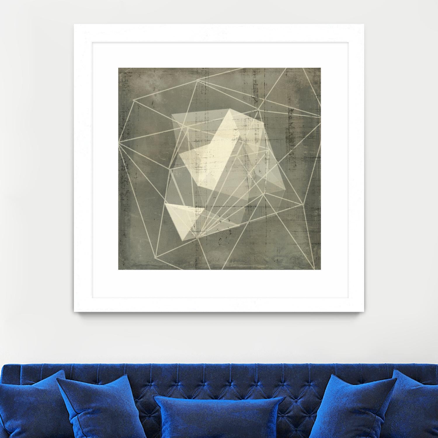 Geomolecule Blueprint I by Jennifer Goldberger on GIANT ART - grey  abstract abstract