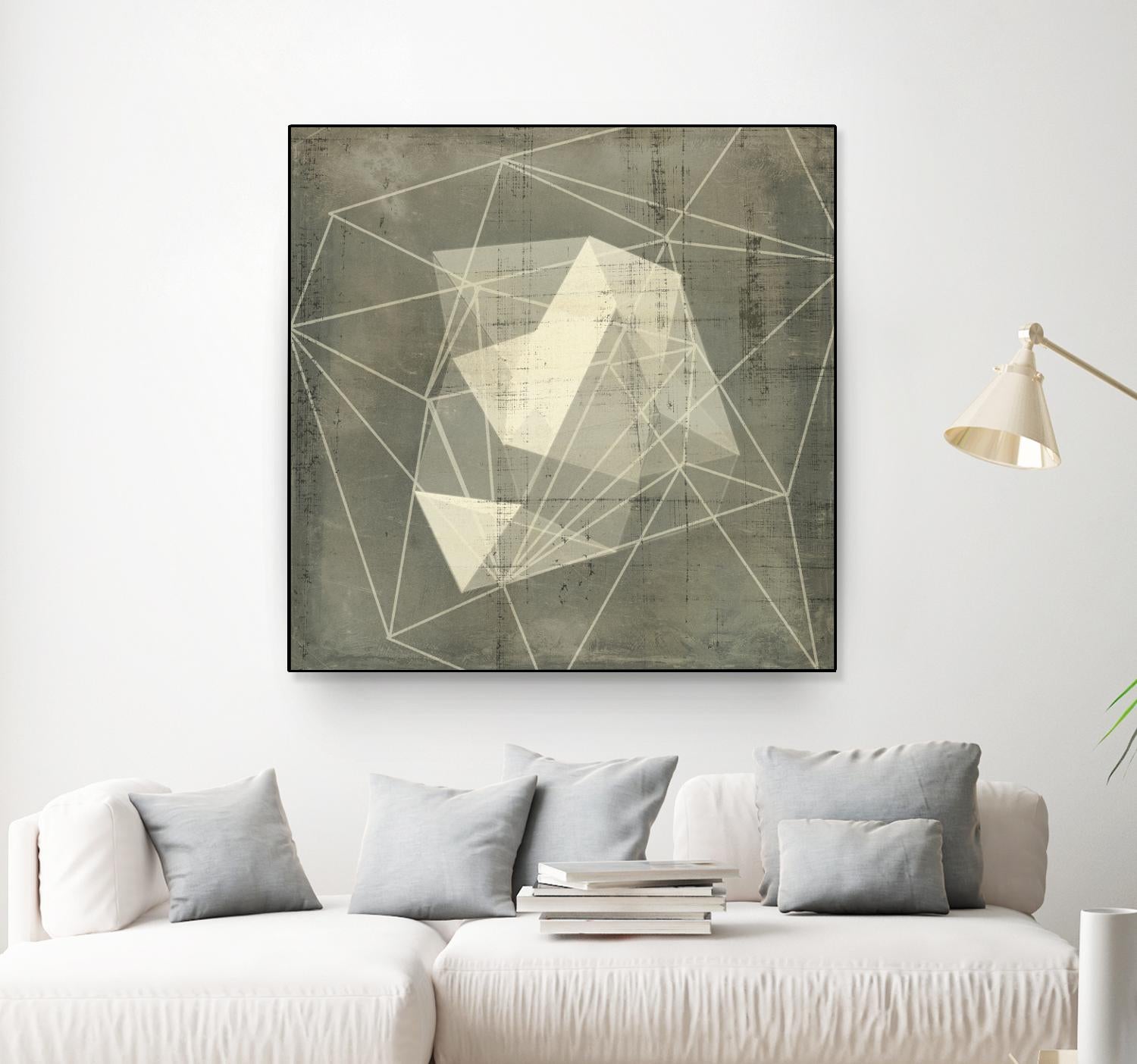 Geomolecule Blueprint I by Jennifer Goldberger on GIANT ART - grey  abstract abstract
