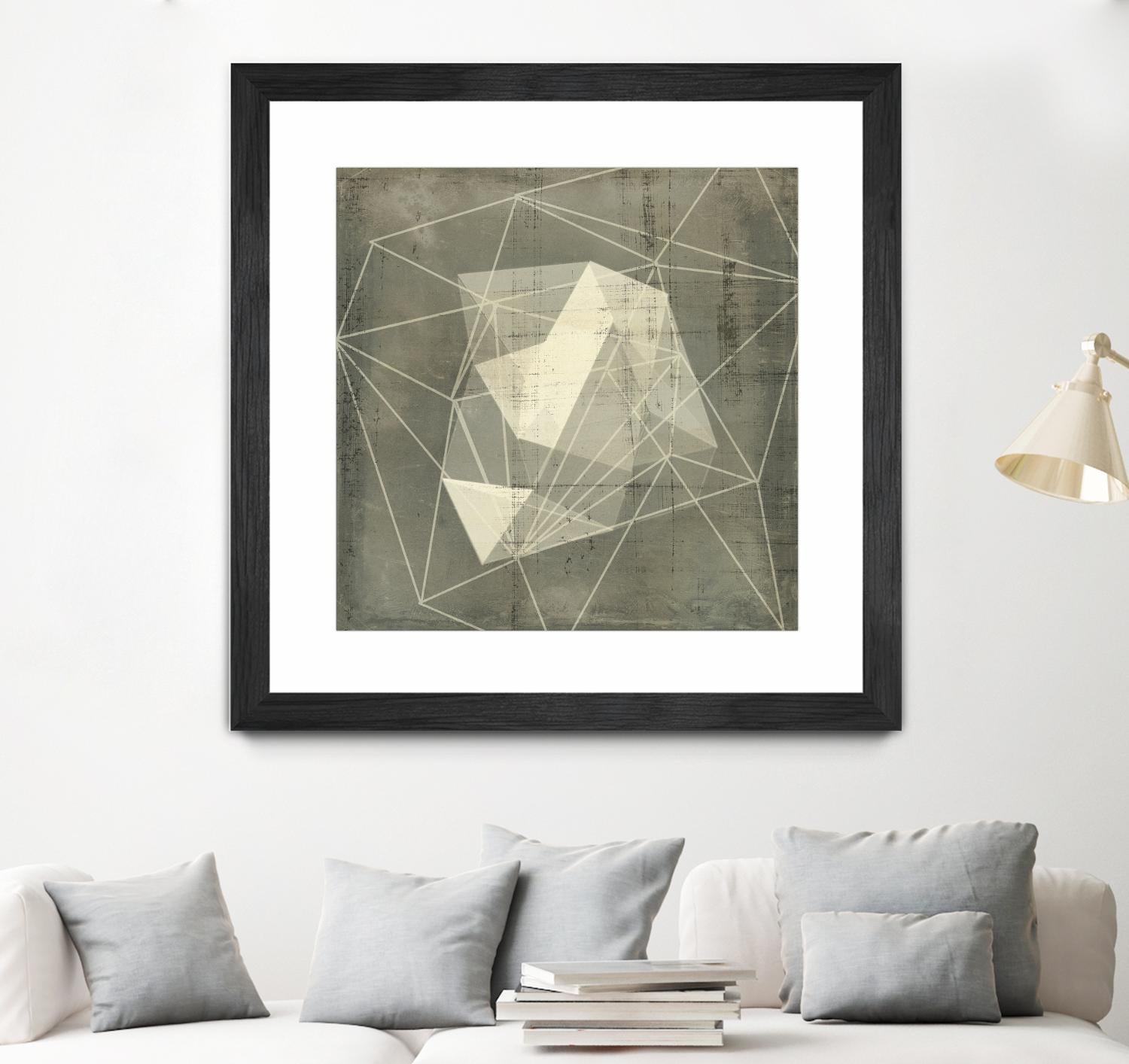 Geomolecule Blueprint I by Jennifer Goldberger on GIANT ART - grey  abstract abstract