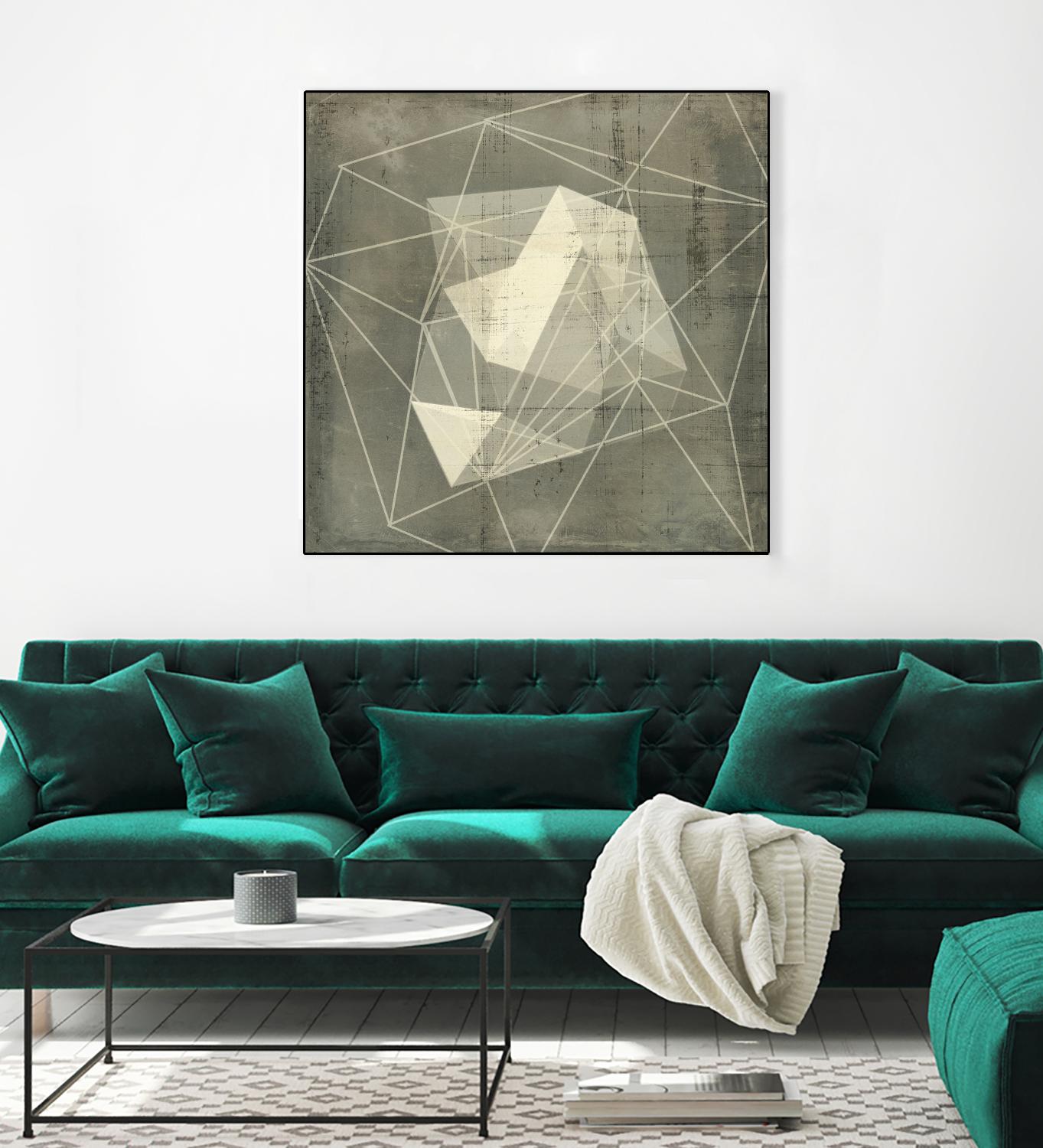 Geomolecule Blueprint I by Jennifer Goldberger on GIANT ART - grey  abstract abstract