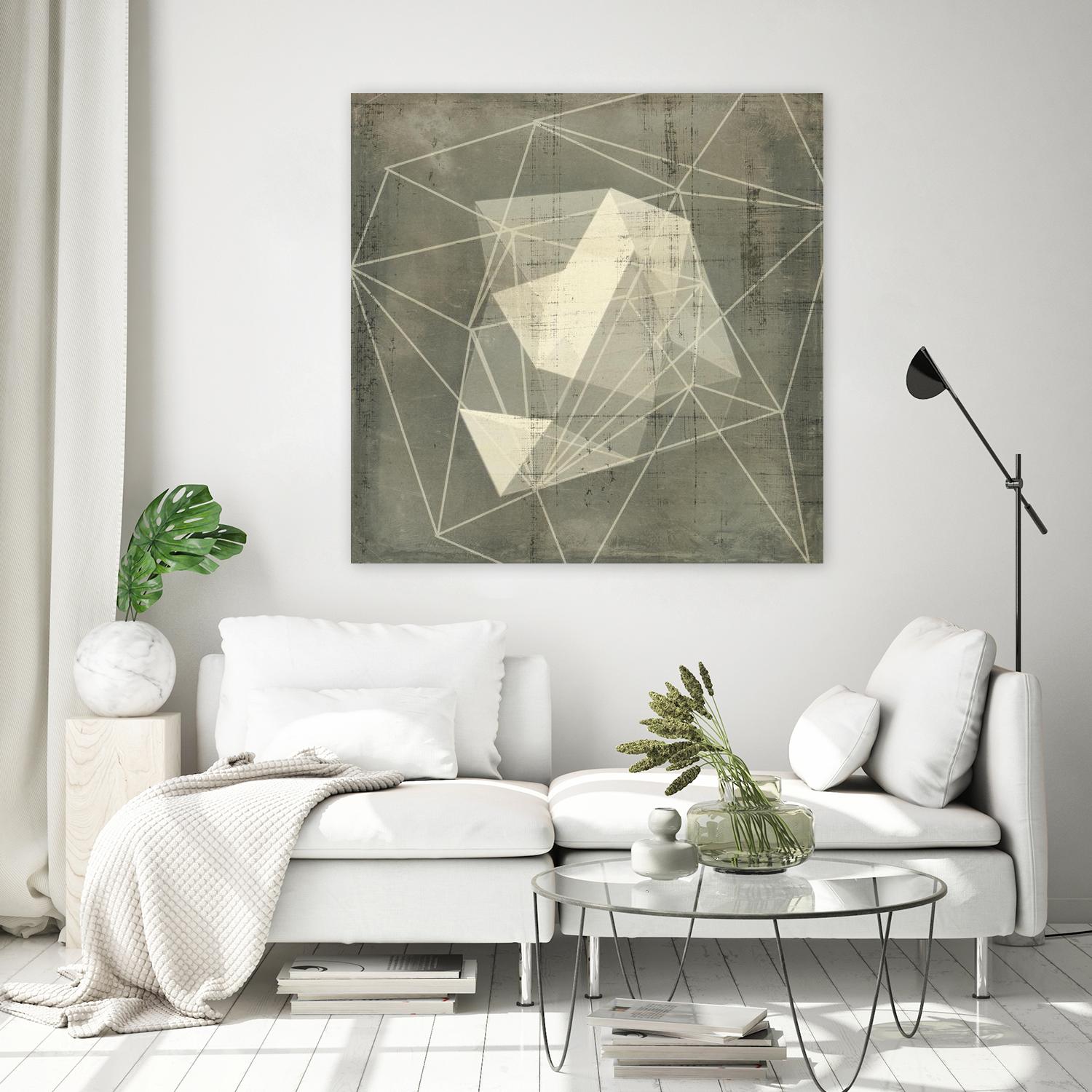 Geomolecule Blueprint I by Jennifer Goldberger on GIANT ART - grey  abstract abstract