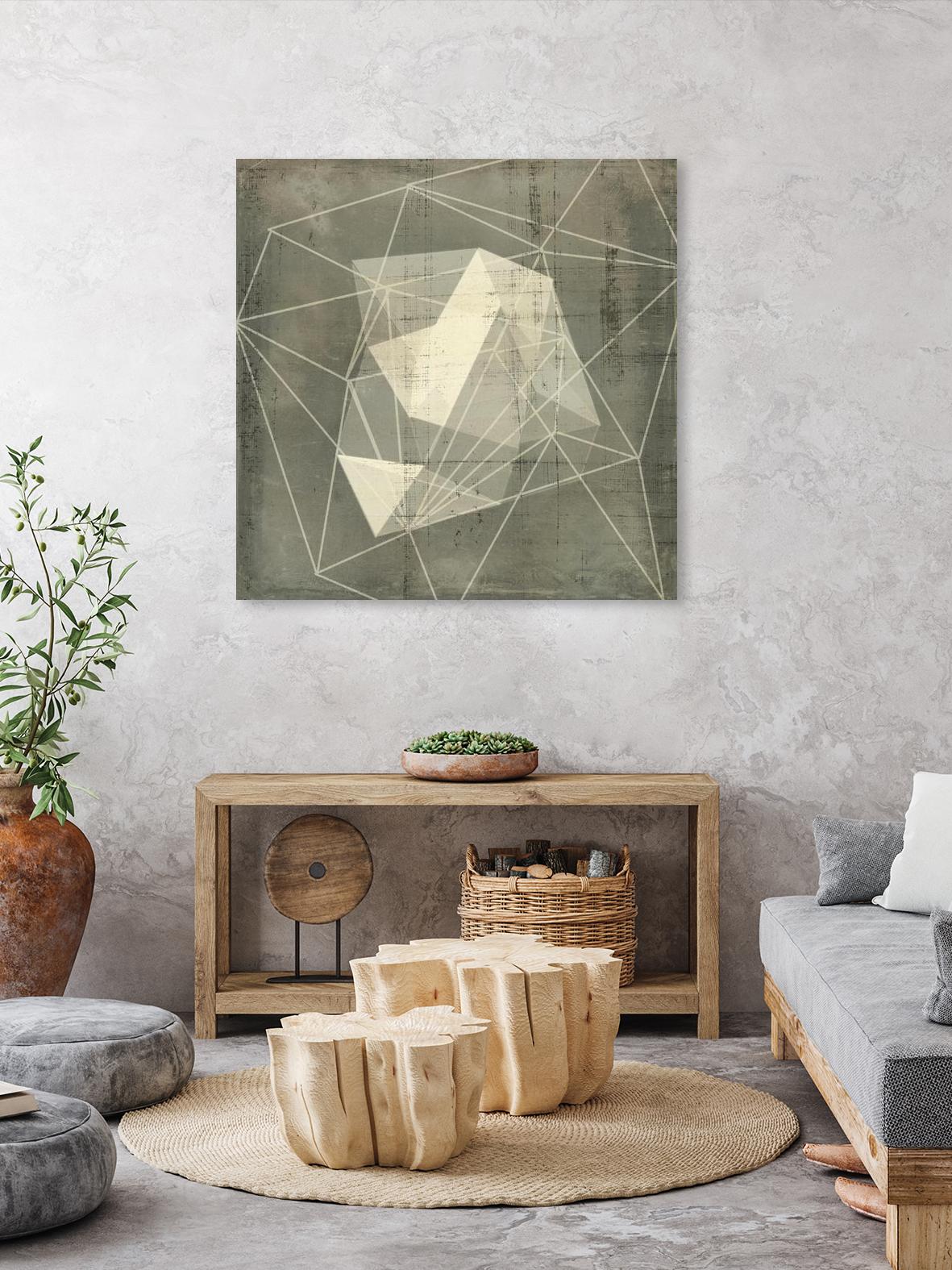 Geomolecule Blueprint I by Jennifer Goldberger on GIANT ART - grey  abstract abstract