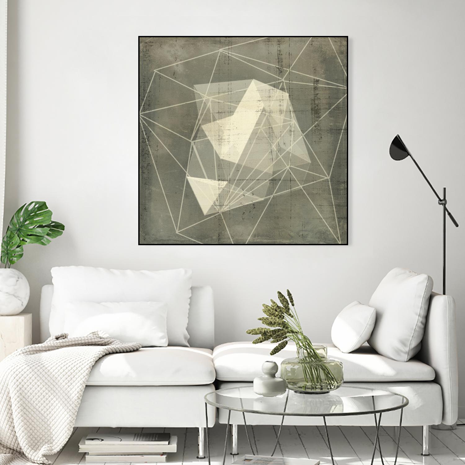 Geomolecule Blueprint I by Jennifer Goldberger on GIANT ART - grey  abstract abstract