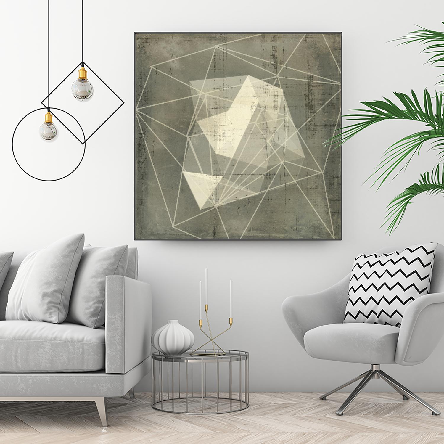 Geomolecule Blueprint I by Jennifer Goldberger on GIANT ART - grey  abstract abstract