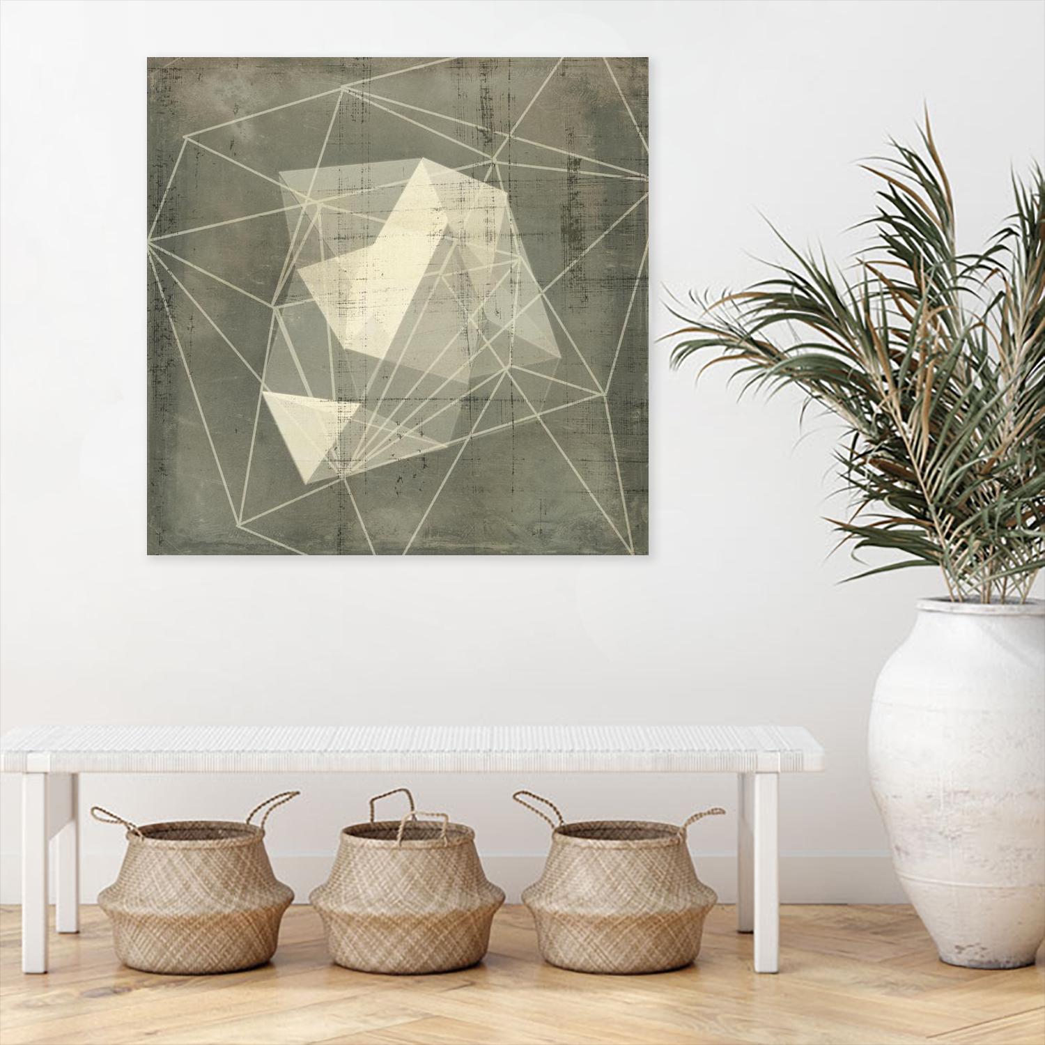 Geomolecule Blueprint I by Jennifer Goldberger on GIANT ART - grey  abstract abstract