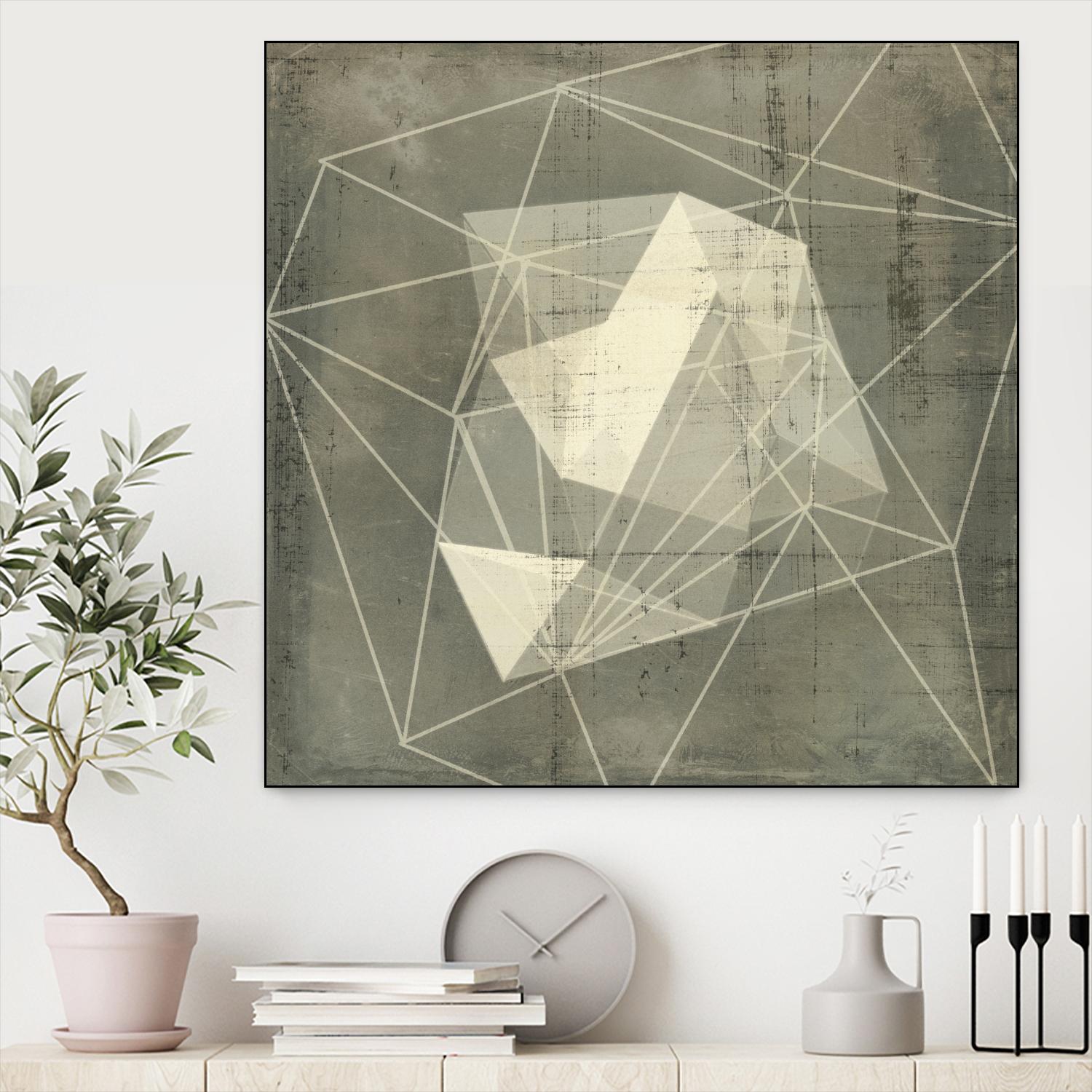 Geomolecule Blueprint I by Jennifer Goldberger on GIANT ART - grey  abstract abstract