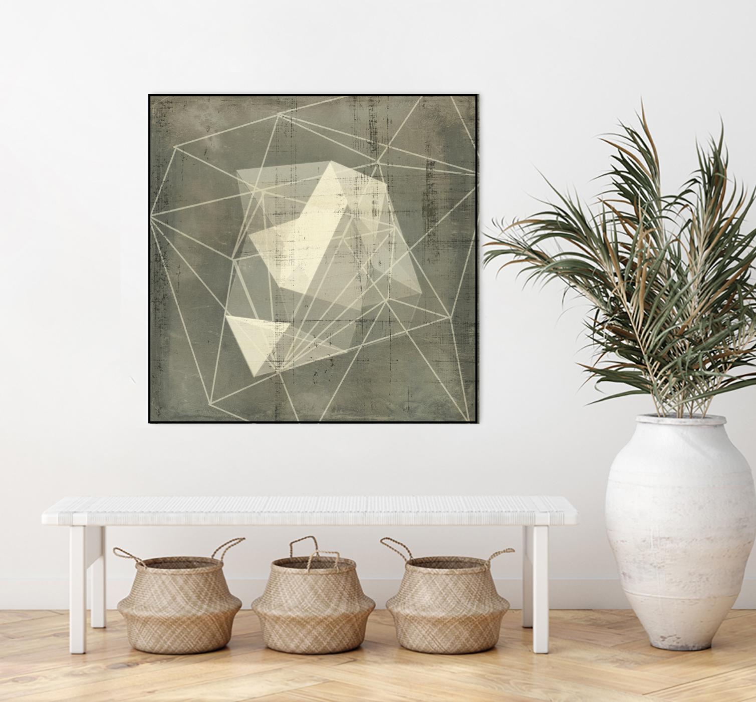 Geomolecule Blueprint I by Jennifer Goldberger on GIANT ART - grey  abstract abstract