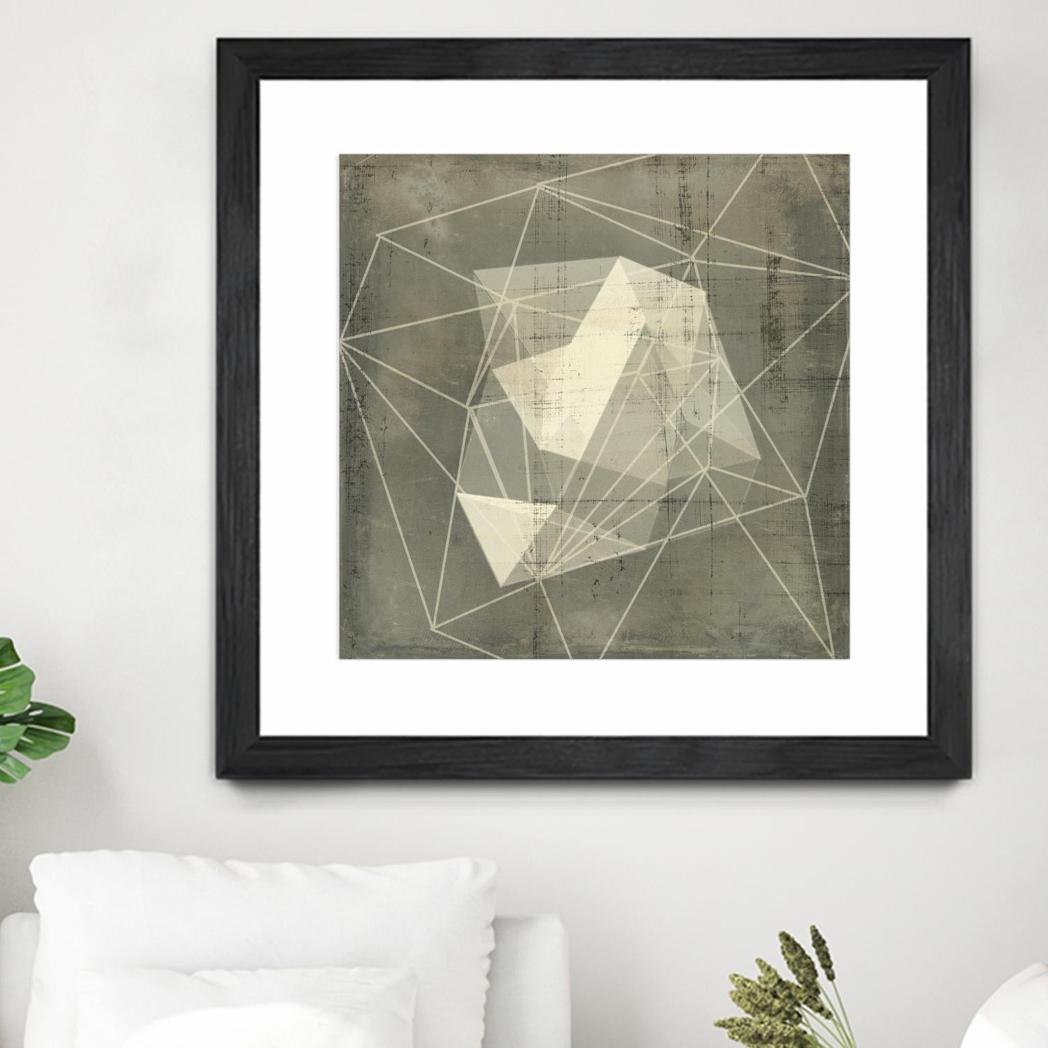 Geomolecule Blueprint I by Jennifer Goldberger on GIANT ART - grey  abstract abstract