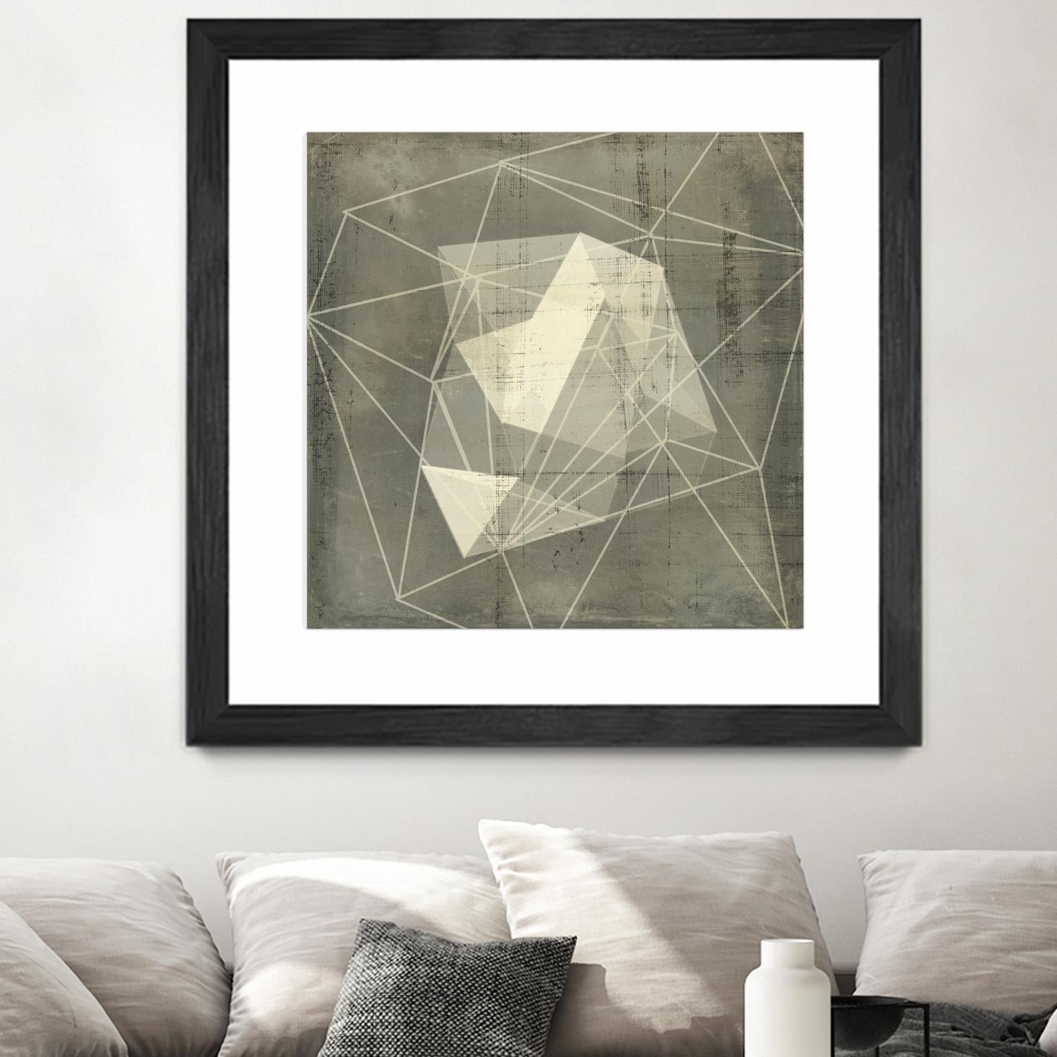Geomolecule Blueprint I by Jennifer Goldberger on GIANT ART - grey  abstract abstract