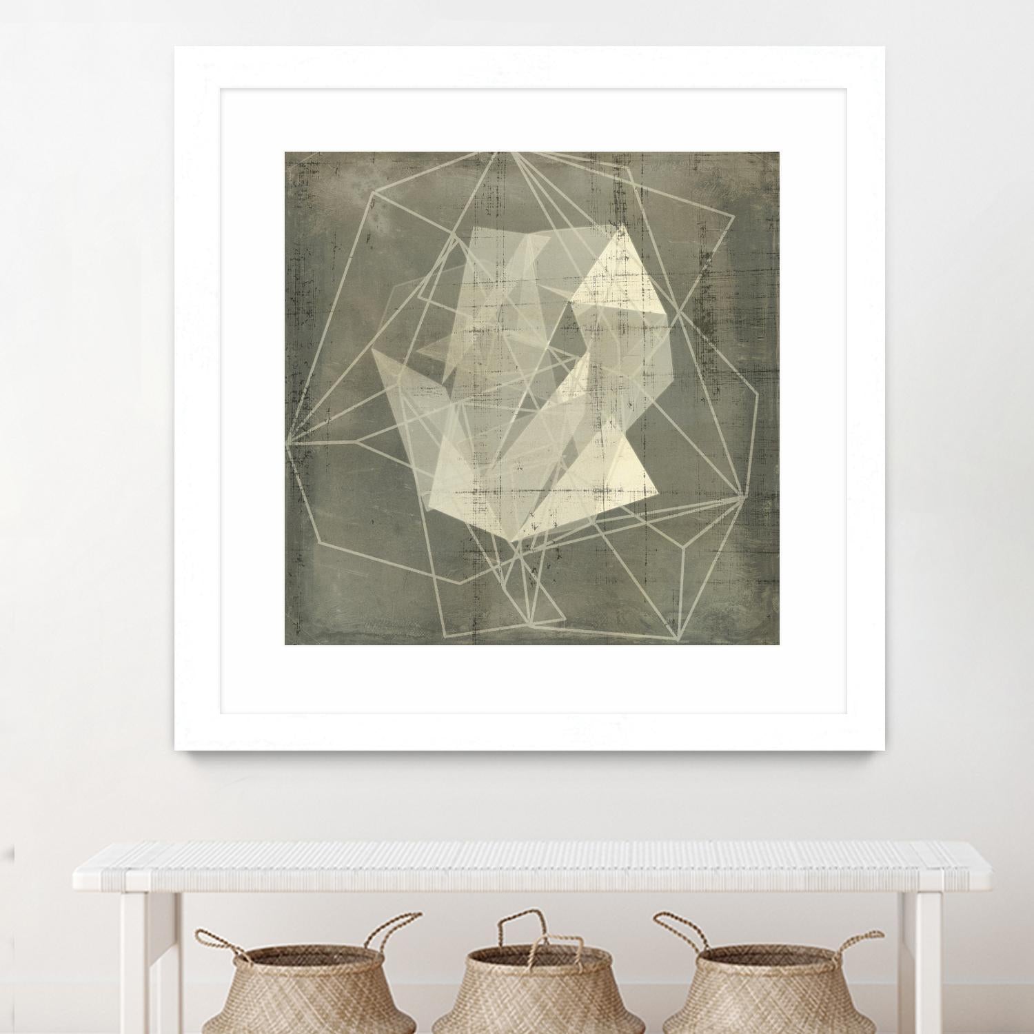 Geomolecule Blueprint II by Jennifer Goldberger on GIANT ART - beige abstract abstract