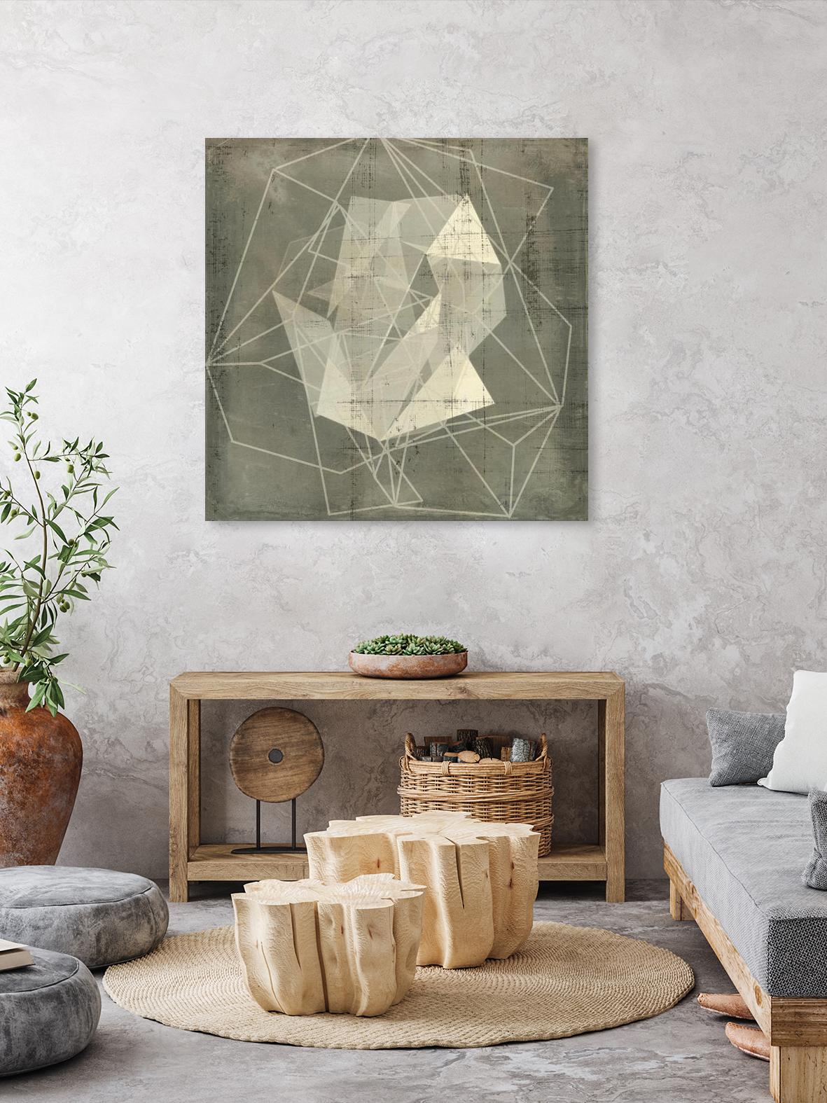 Geomolecule Blueprint II by Jennifer Goldberger on GIANT ART - beige abstract abstract