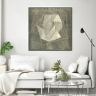 Geomolecule Blueprint II by Jennifer Goldberger on GIANT ART - beige abstract abstract