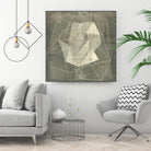 Geomolecule Blueprint II by Jennifer Goldberger on GIANT ART - beige abstract abstract