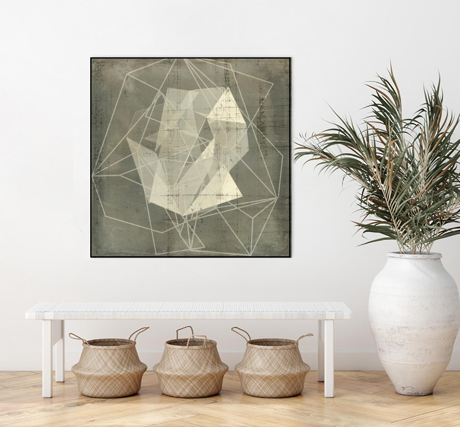 Geomolecule Blueprint II by Jennifer Goldberger on GIANT ART - beige abstract abstract