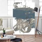 Blue & Grey Swipe I by Jennifer Goldberger on GIANT ART - beige abstract abstract