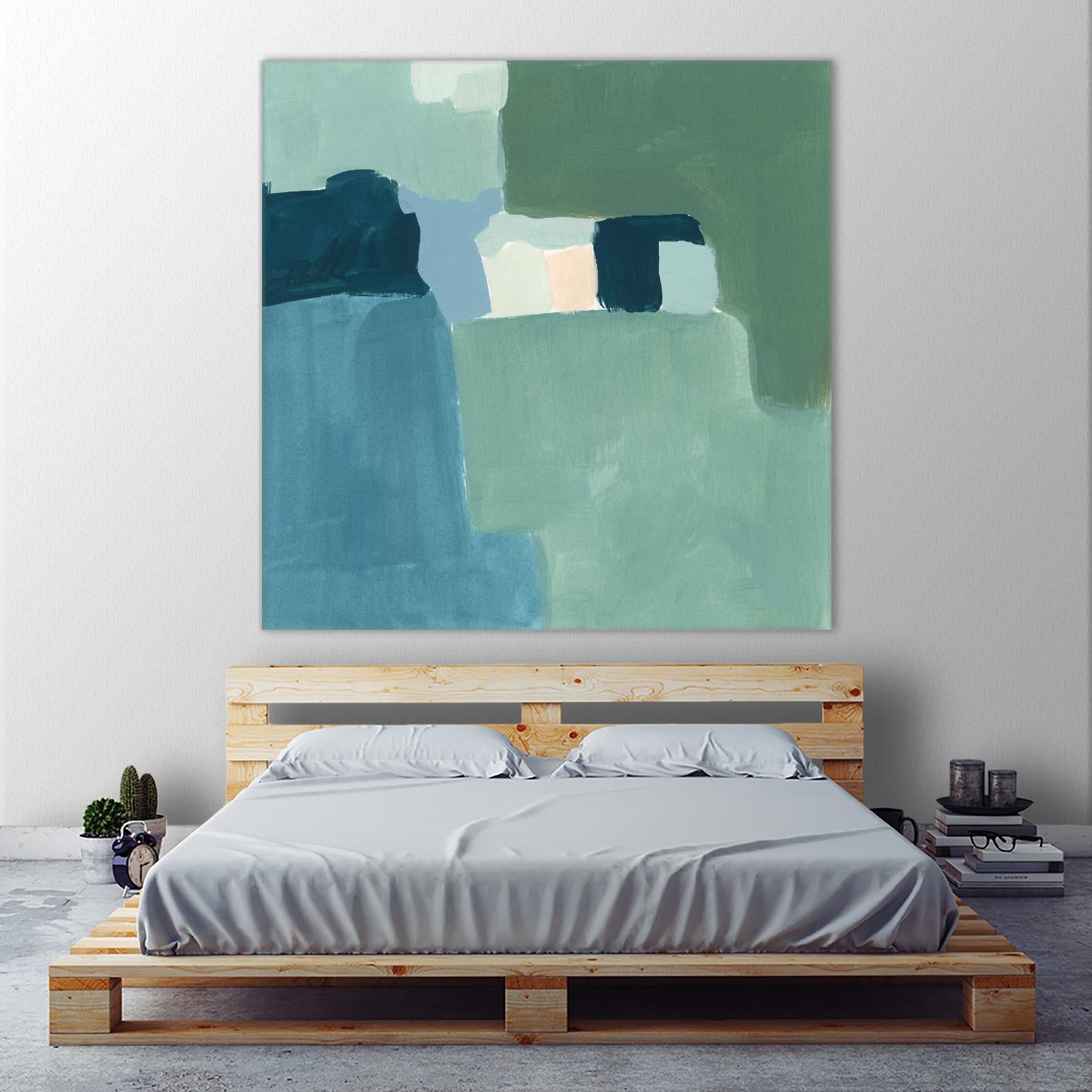 Teal and Sage II by Victoria Barnes on GIANT ART - pink  abstract abstract