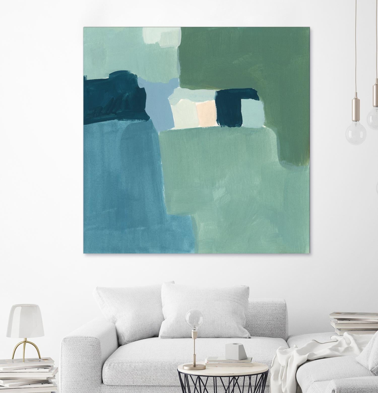 Teal and Sage II by Victoria Barnes on GIANT ART - pink  abstract abstract