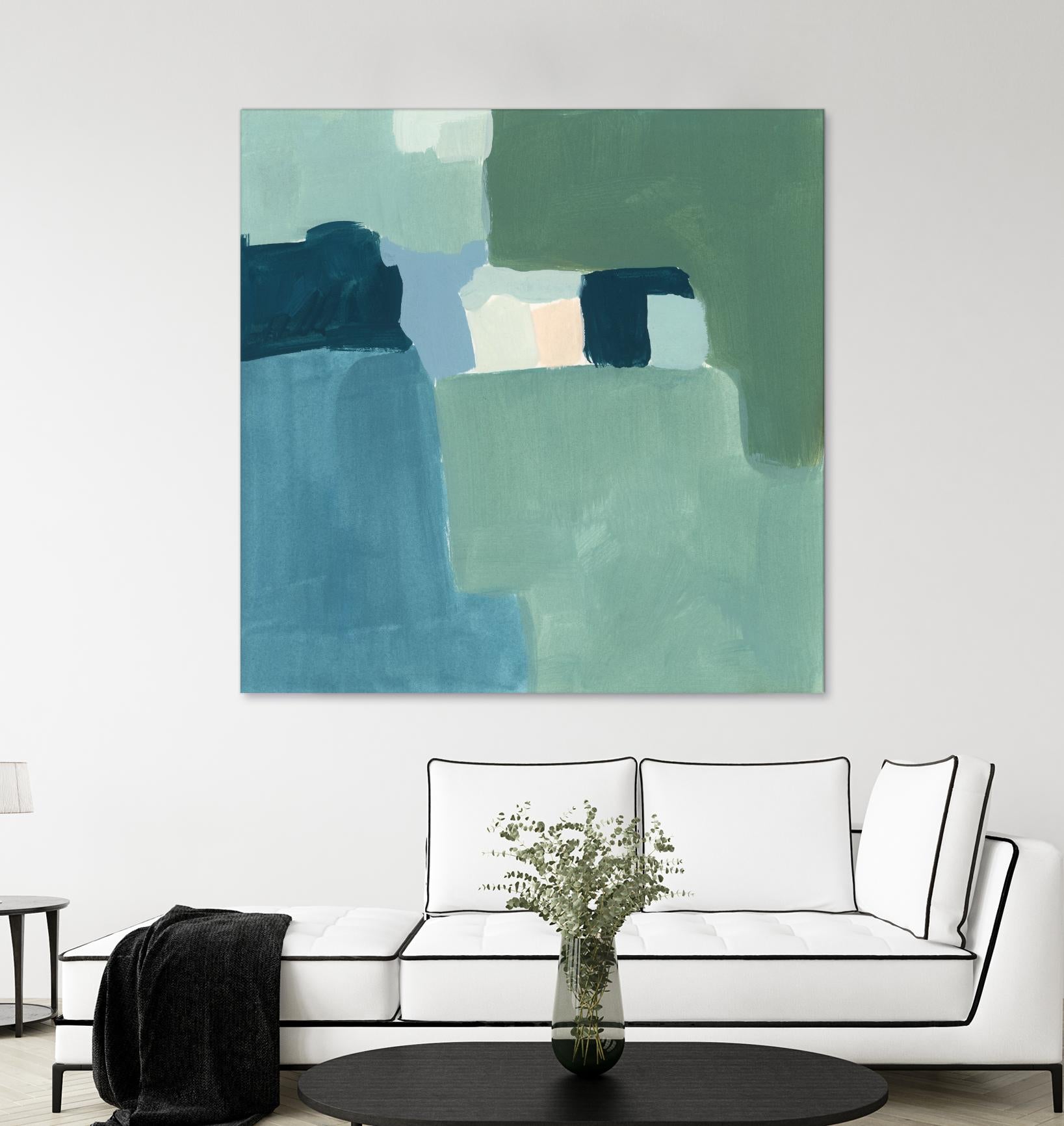 Teal and Sage II by Victoria Barnes on GIANT ART - pink  abstract abstract