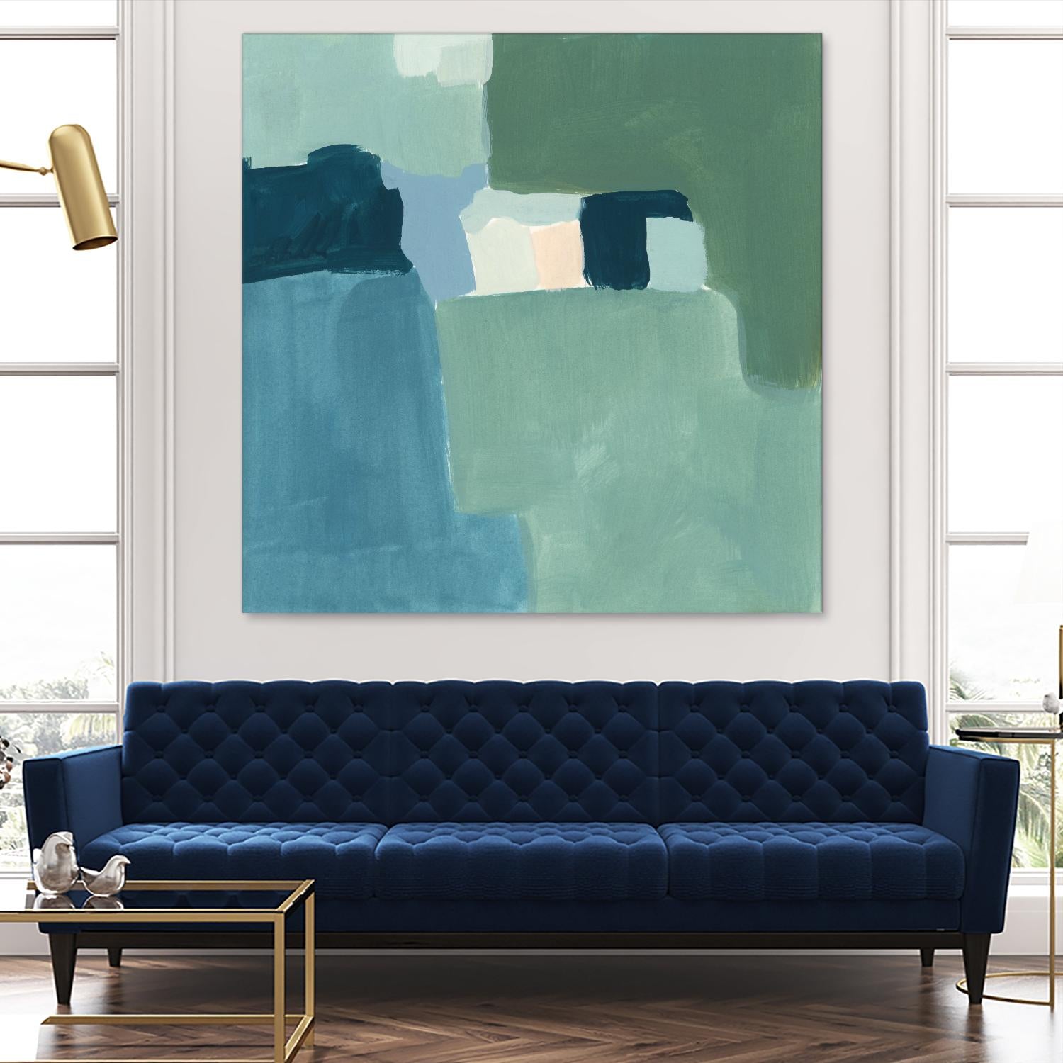 Teal and Sage II by Victoria Barnes on GIANT ART - pink  abstract abstract