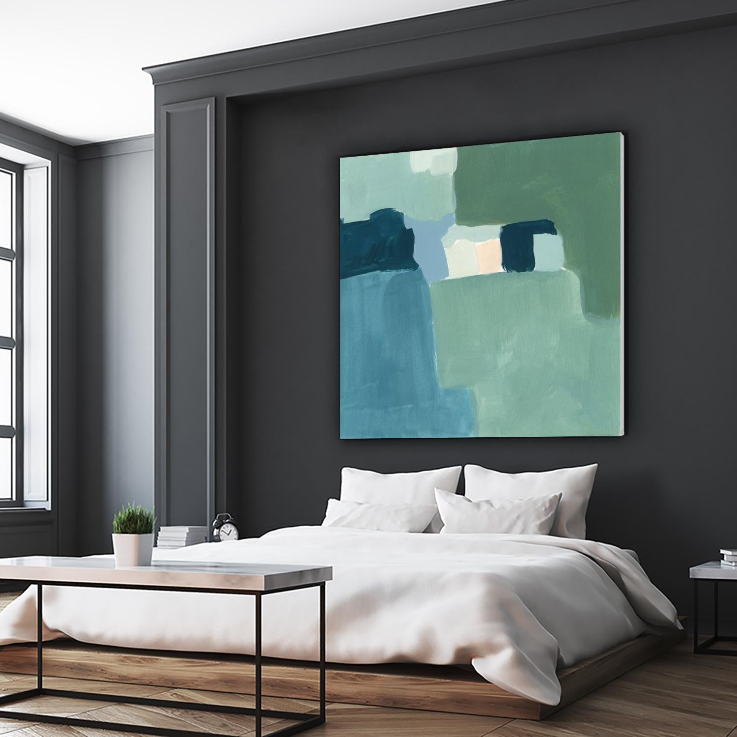 Teal and Sage II by Victoria Barnes on GIANT ART - pink  abstract abstract