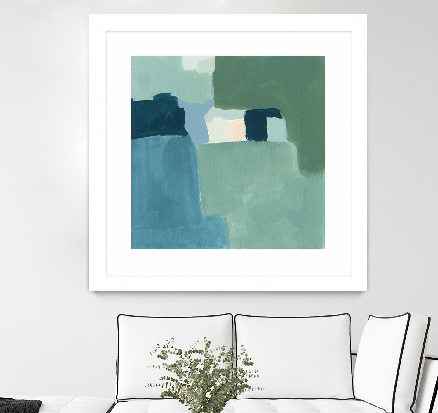 Teal and Sage II by Victoria Barnes on GIANT ART - pink  abstract abstract