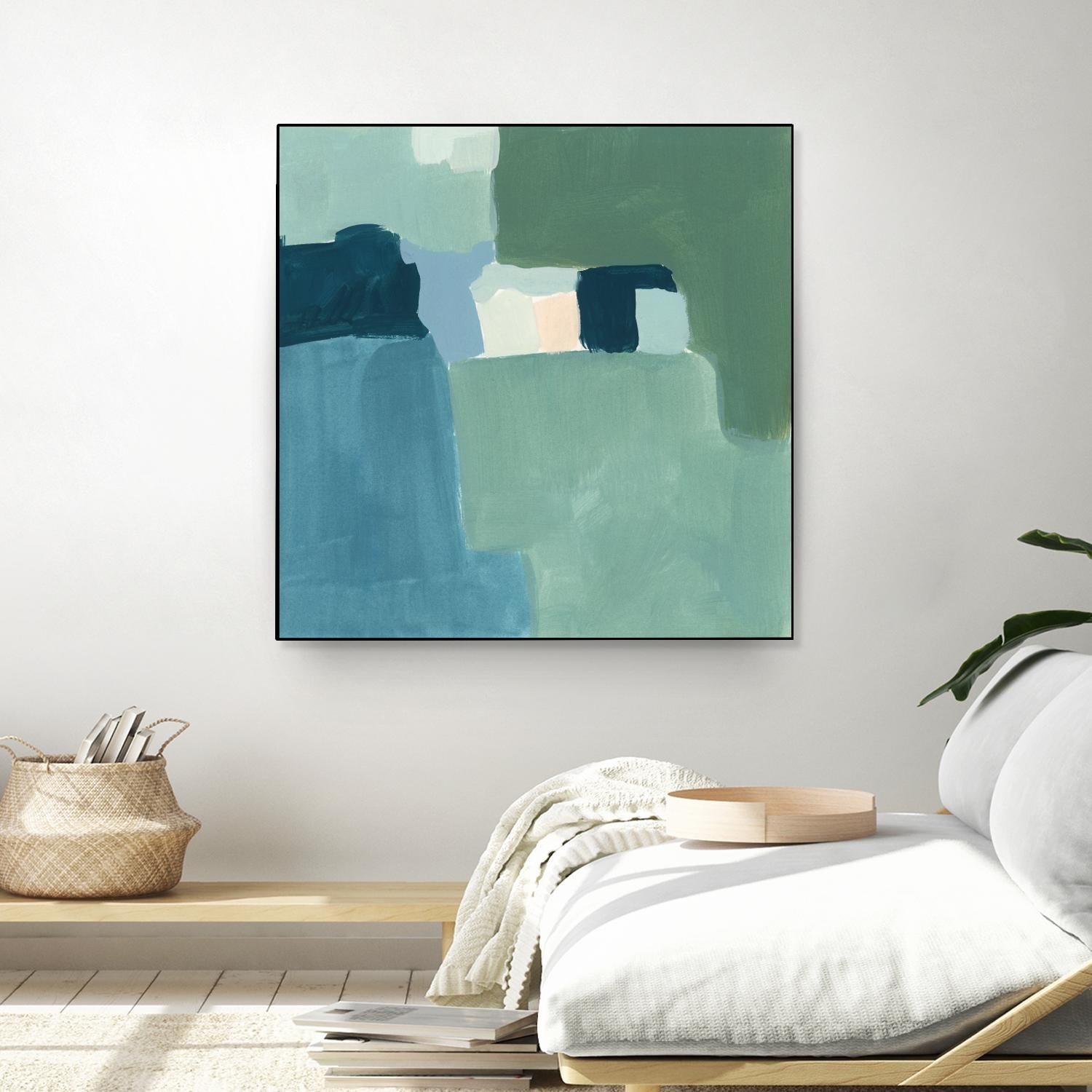 Teal and Sage II by Victoria Barnes on GIANT ART - pink  abstract abstract