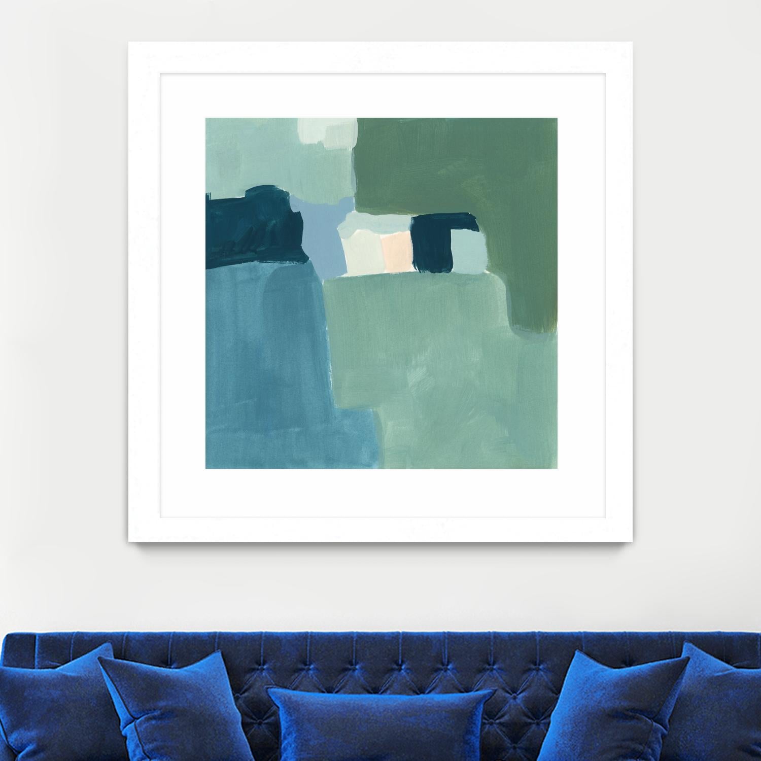 Teal and Sage II by Victoria Barnes on GIANT ART - pink  abstract abstract