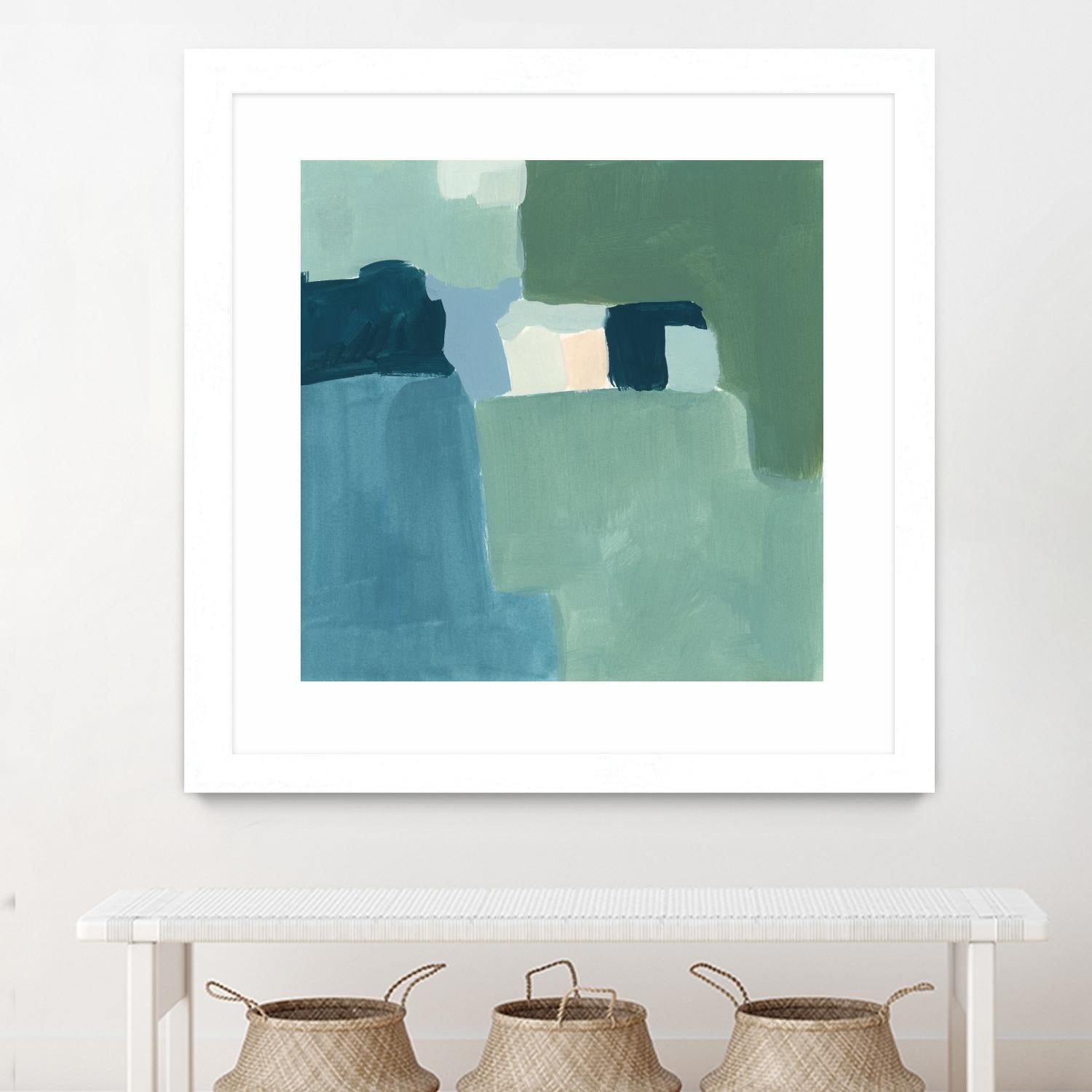 Teal and Sage II by Victoria Barnes on GIANT ART - pink  abstract abstract