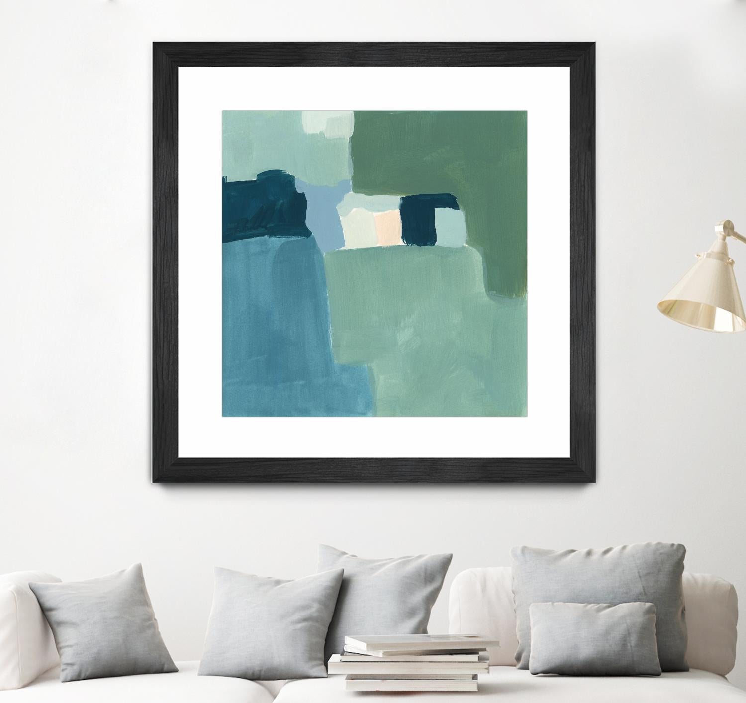 Teal and Sage II by Victoria Barnes on GIANT ART - pink  abstract abstract