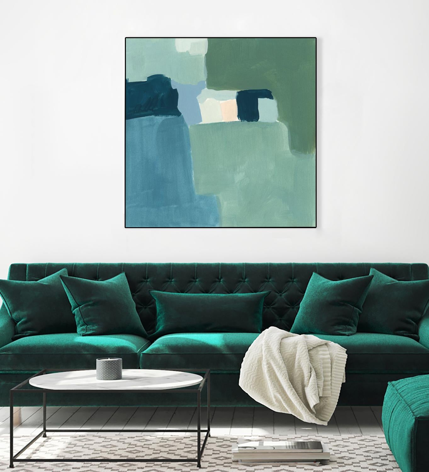 Teal and Sage II by Victoria Barnes on GIANT ART - pink  abstract abstract