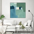 Teal and Sage II by Victoria Barnes on GIANT ART - pink  abstract abstract