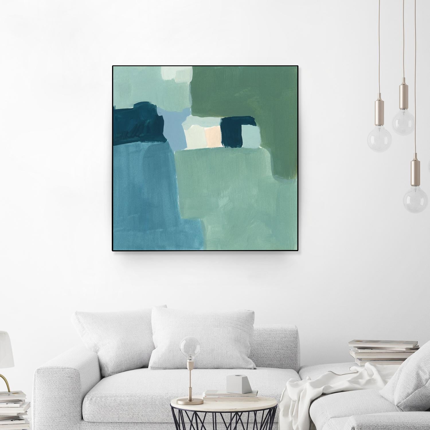 Teal and Sage II by Victoria Barnes on GIANT ART - pink  abstract abstract