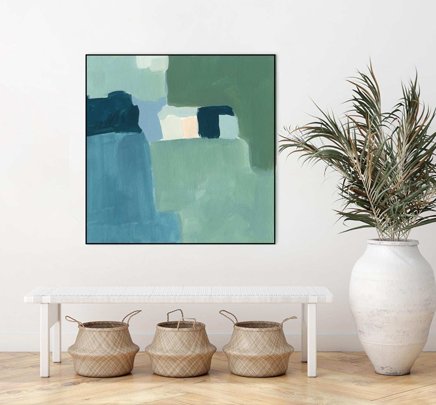 Teal and Sage II by Victoria Barnes on GIANT ART - pink  abstract abstract