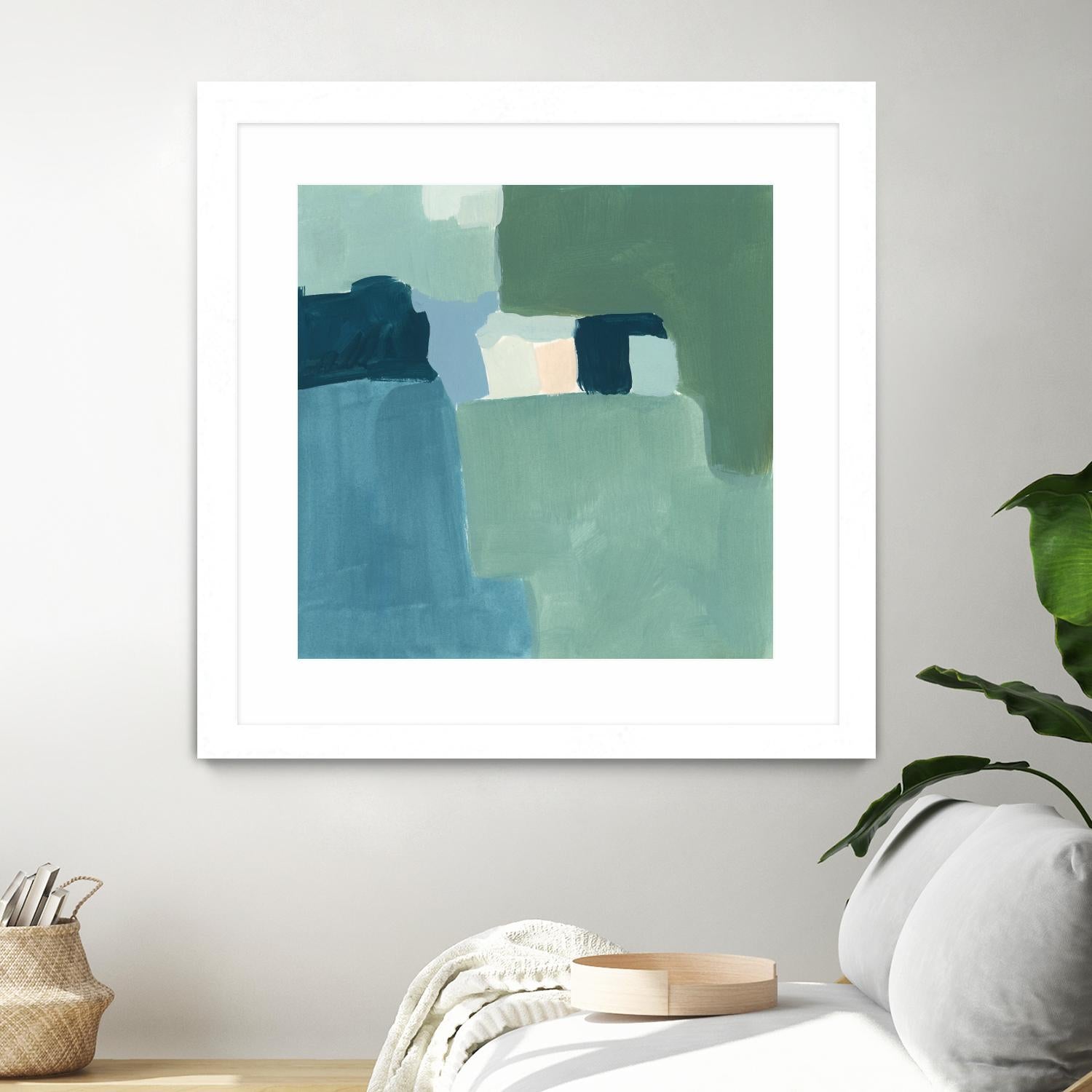 Teal and Sage II by Victoria Barnes on GIANT ART - pink  abstract abstract