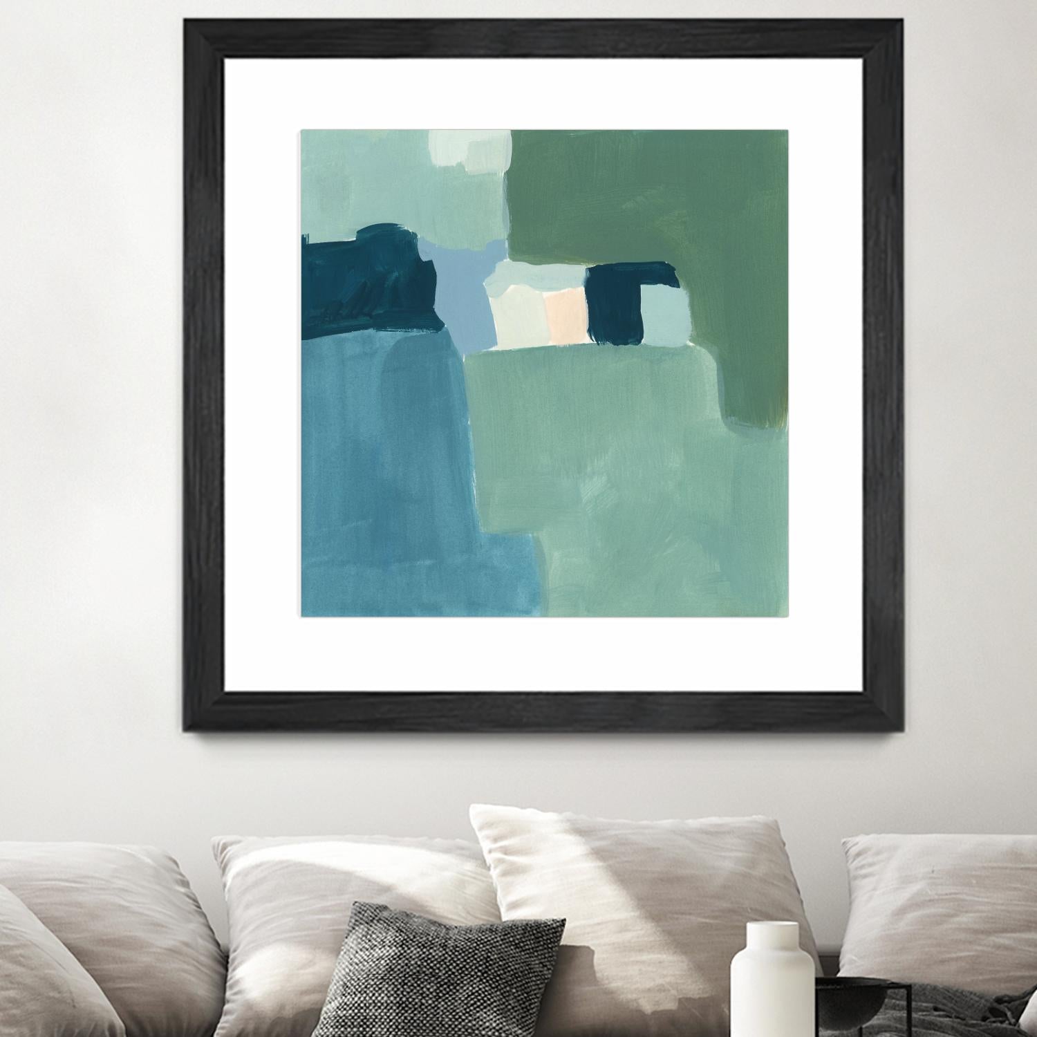 Teal and Sage II by Victoria Barnes on GIANT ART - pink  abstract abstract