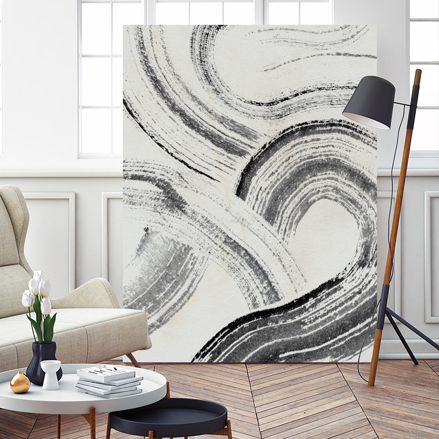 Zen Flow I by Jennifer Parker on GIANT ART - beige abstract abstract