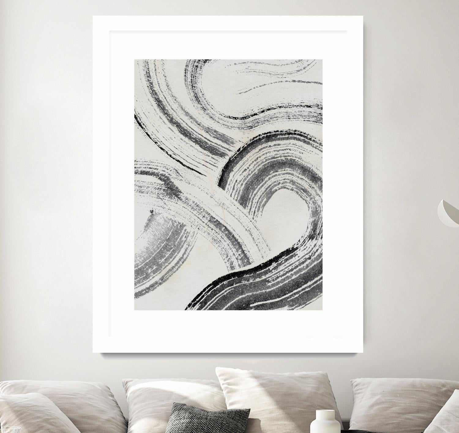 Zen Flow I by Jennifer Parker on GIANT ART - beige abstract abstract