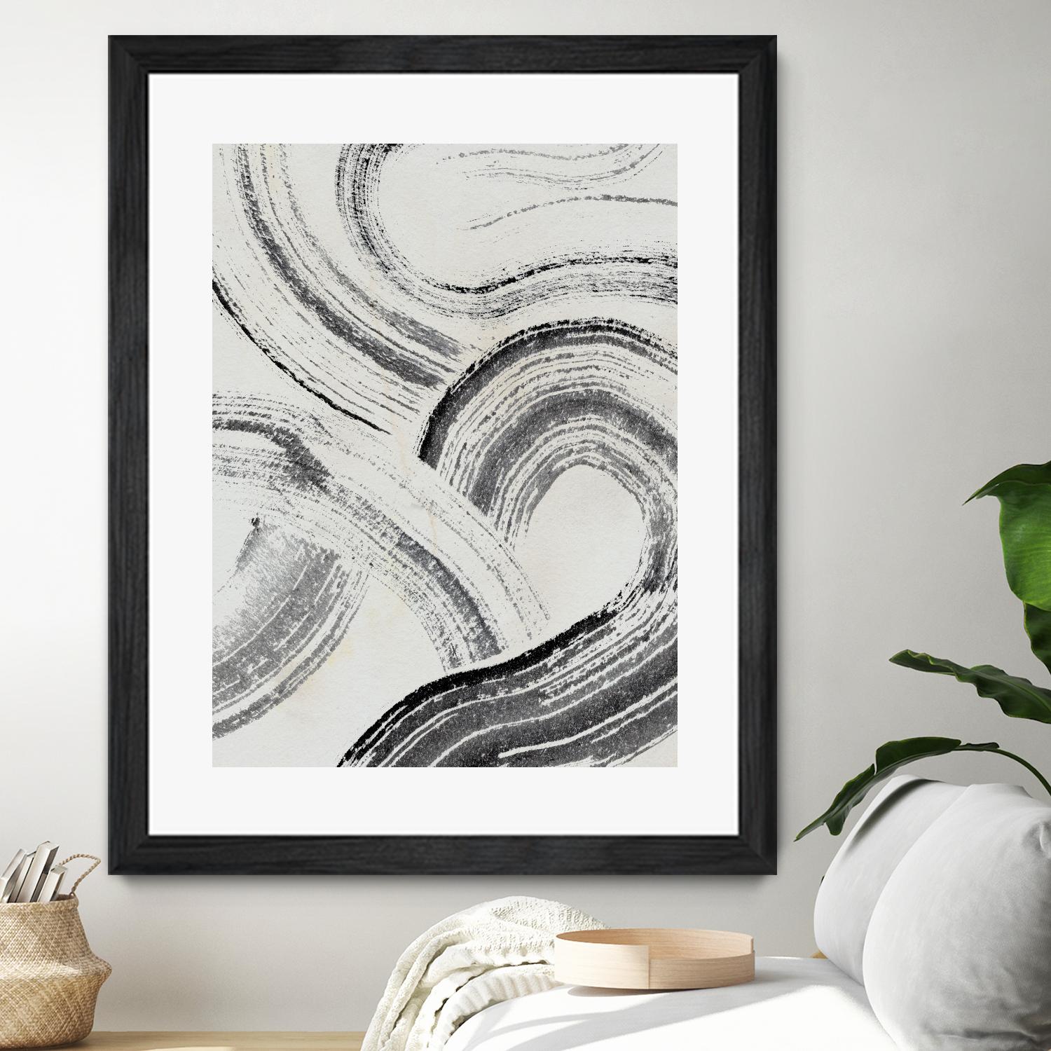 Zen Flow I by Jennifer Parker on GIANT ART - beige abstract abstract