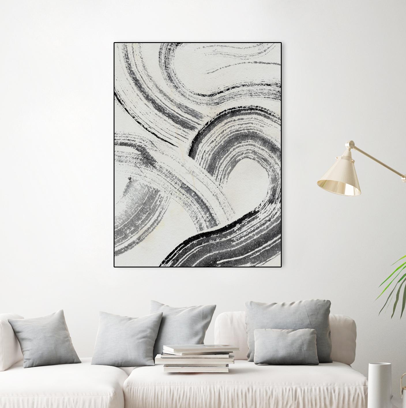 Zen Flow I by Jennifer Parker on GIANT ART - beige abstract abstract