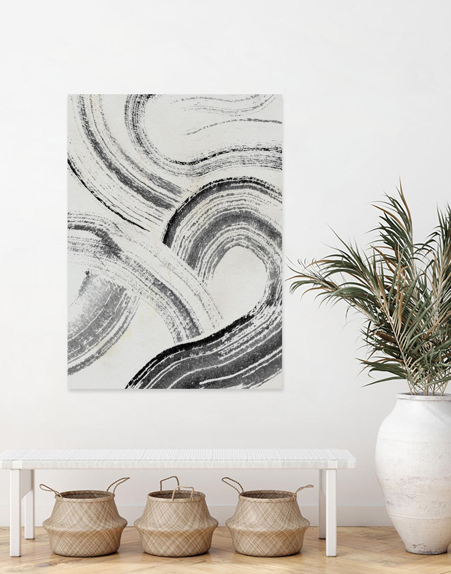 Zen Flow I by Jennifer Parker on GIANT ART - beige abstract abstract
