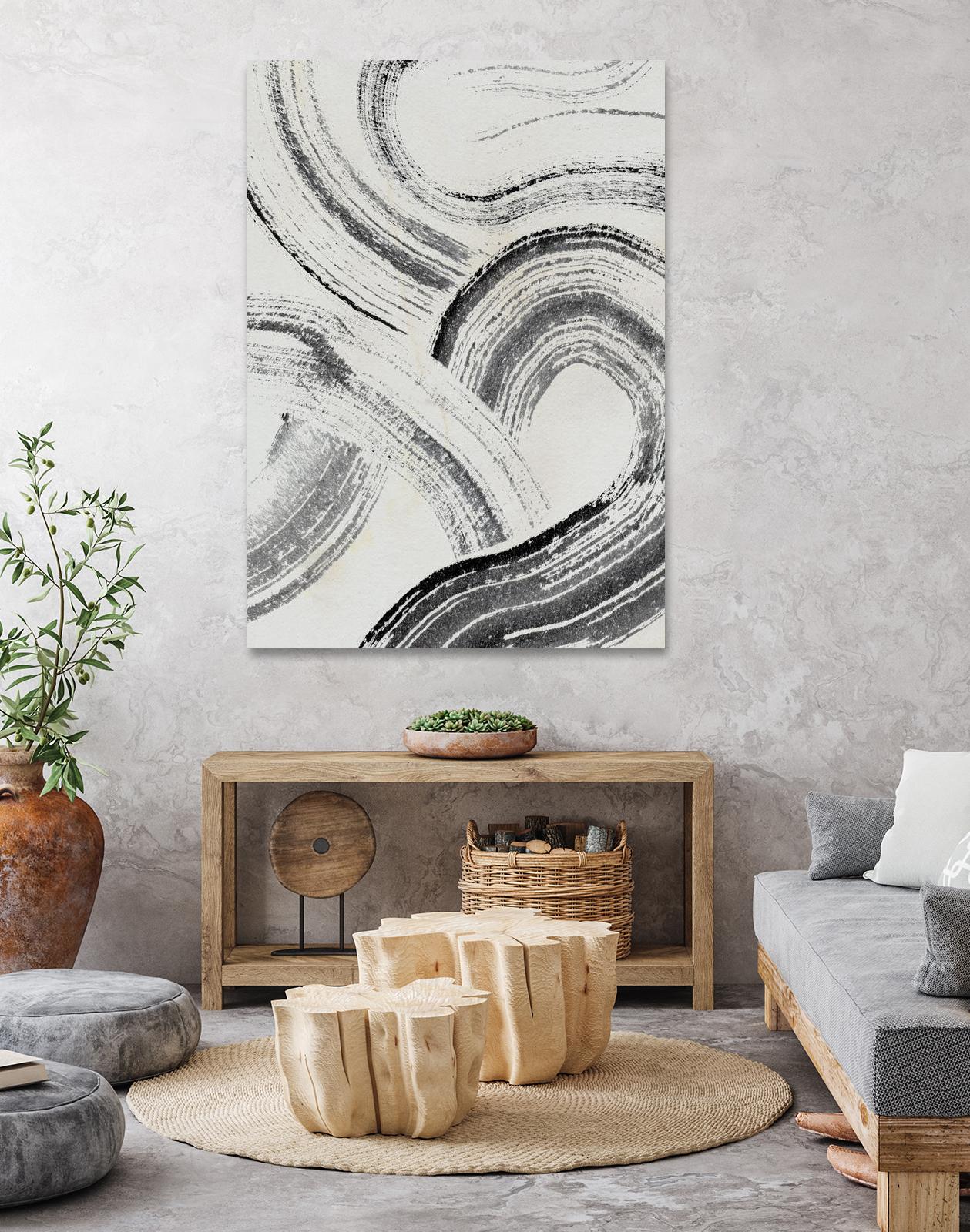 Zen Flow I by Jennifer Parker on GIANT ART - beige abstract abstract